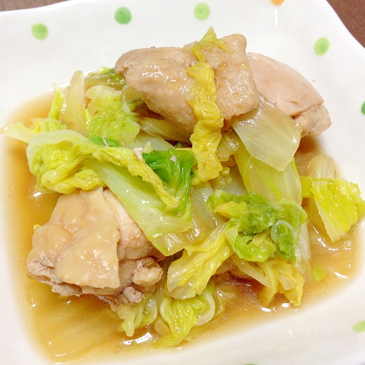 昆布つゆで簡単☆鶏肉と白菜の煮物